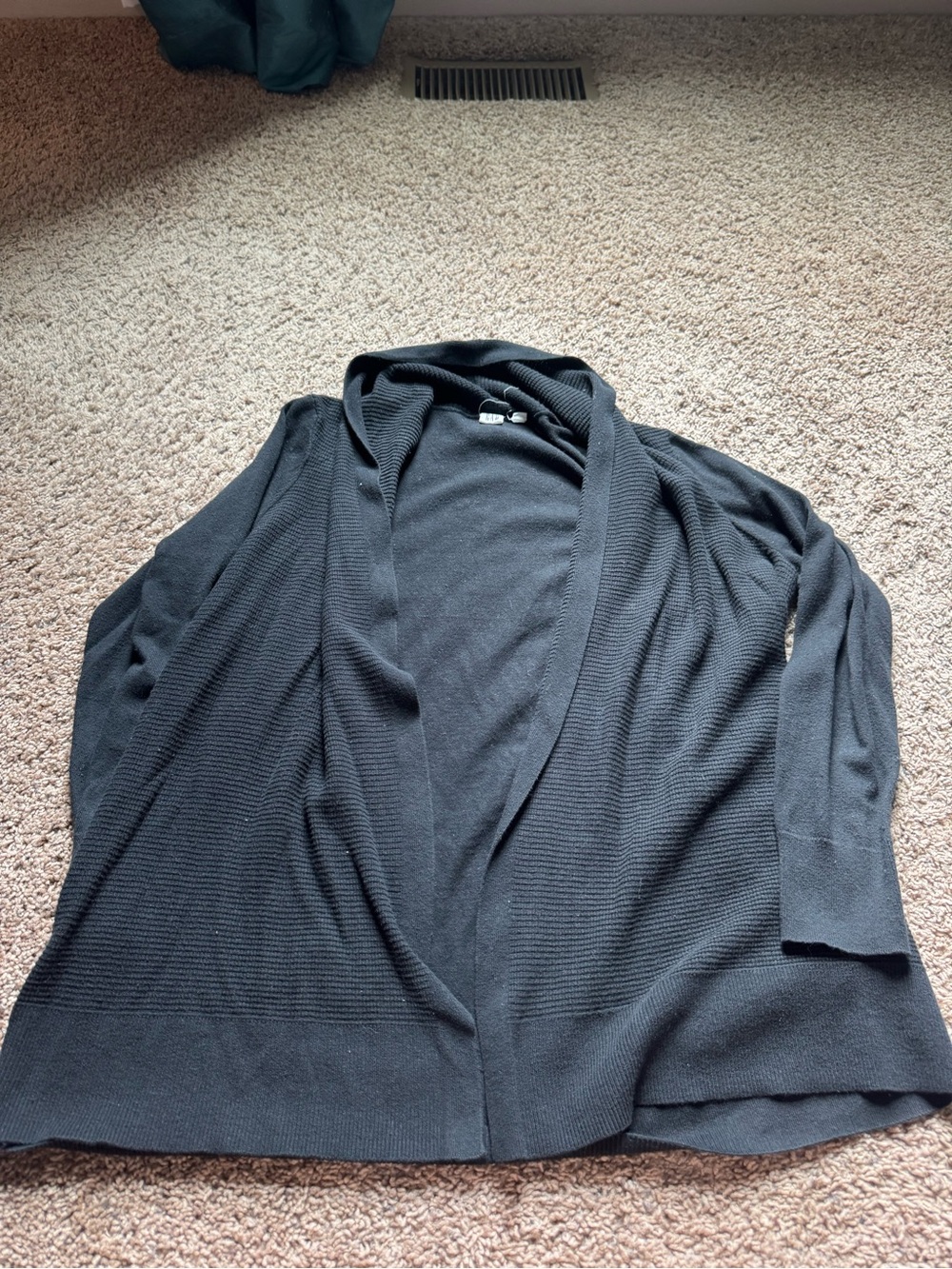 GAP Black Open-Front Hooded Cardigan